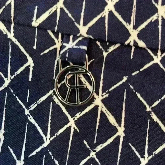 Rafaella Women’s Pant Navy /White Geo Pattern Straight leg. Some stretch. 14 - Picture 7 of 9